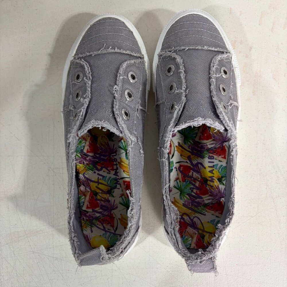 Blowfish Malibu Grey Slip-On Casual Canvas Sneaker Women Size 8.5 - Picture 8 of 13